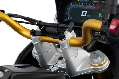 Device carrier for handlebar clamp with handlebar riser – F 450 GS - black