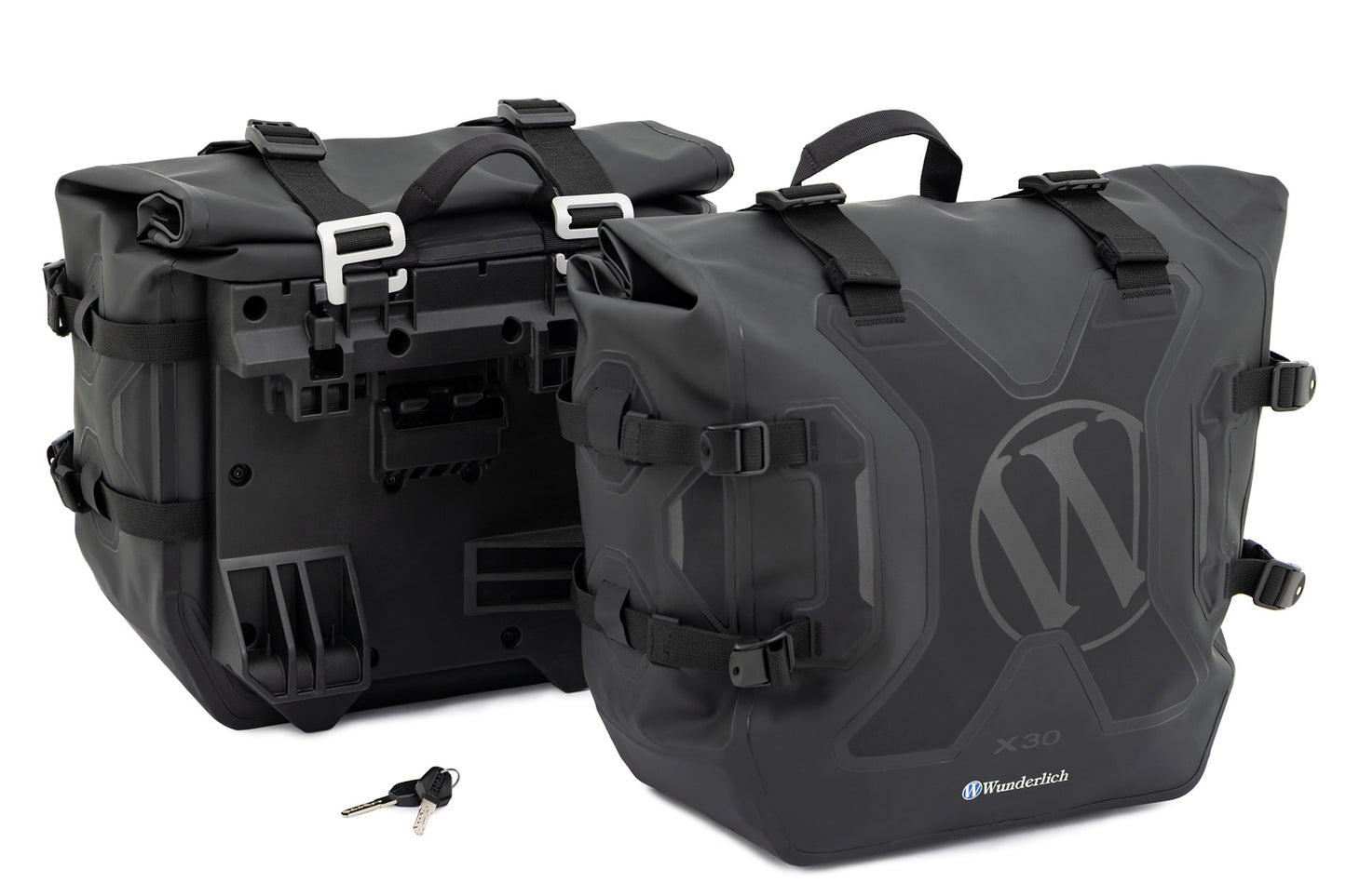 Side-bag luggage system Wunderlich X waterproof with carrier for F 450 GS - Set - black