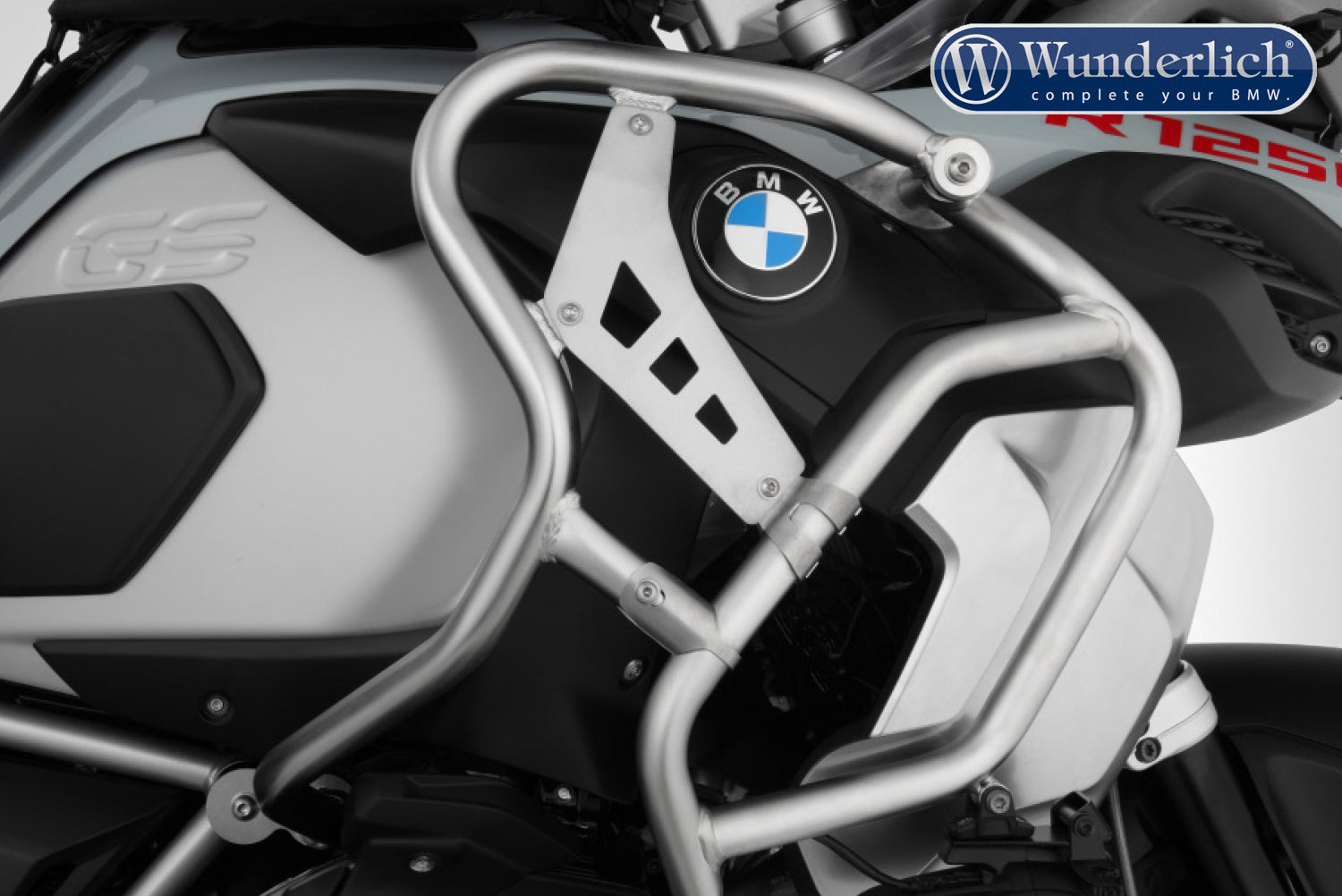 Wunderlich reinforcement bar for the tank protection bar R 1250 GS Adv - Set - stainless steel