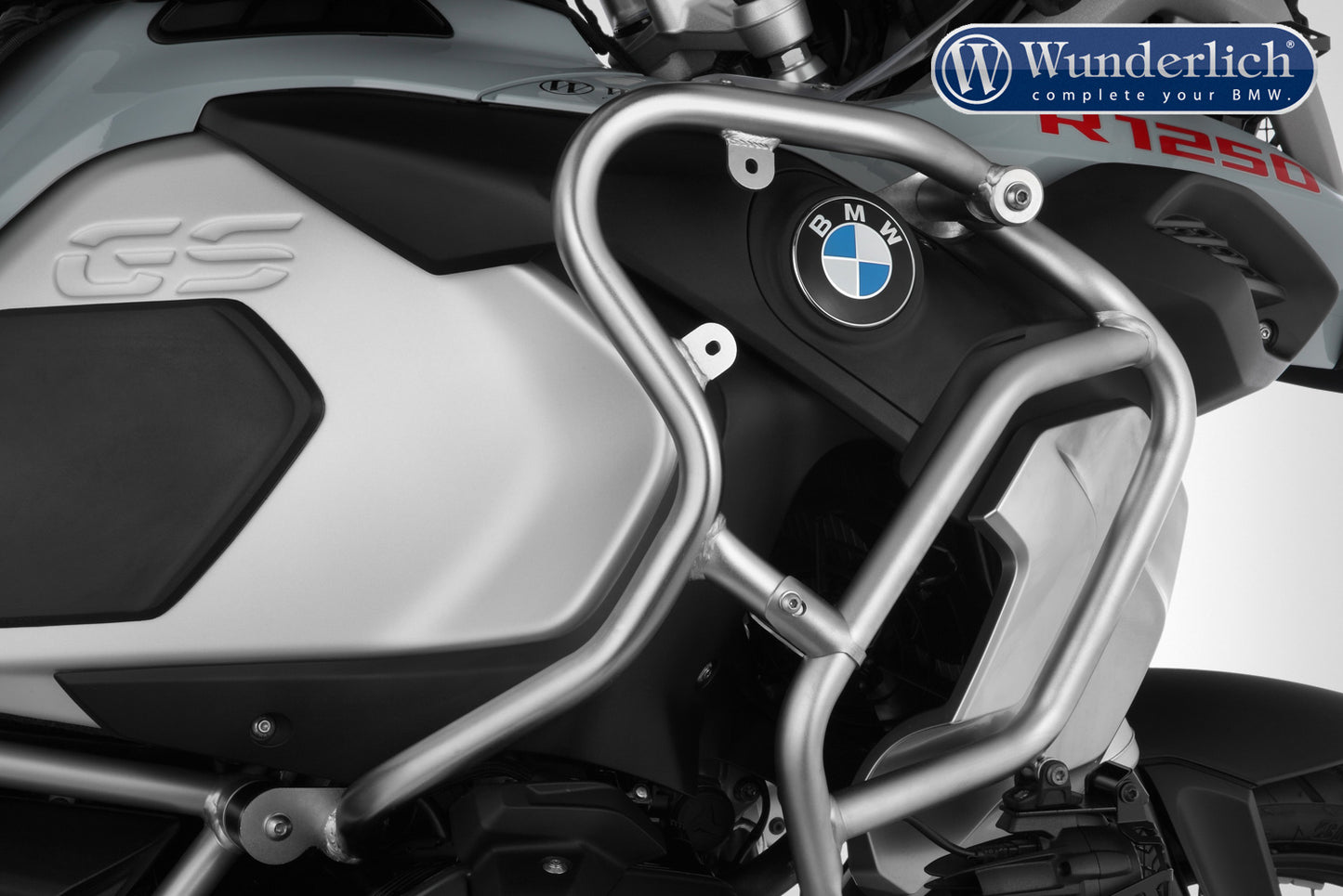 Wunderlich reinforcement bar for the tank protection bar R 1250 GS Adv - Set - stainless steel