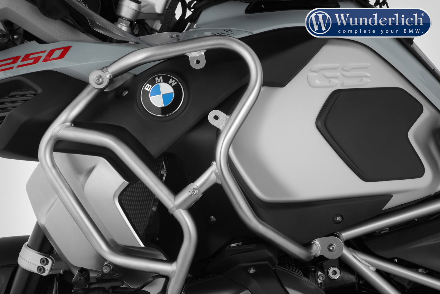 Wunderlich reinforcement bar for the tank protection bar R 1250 GS Adv - Set - stainless steel