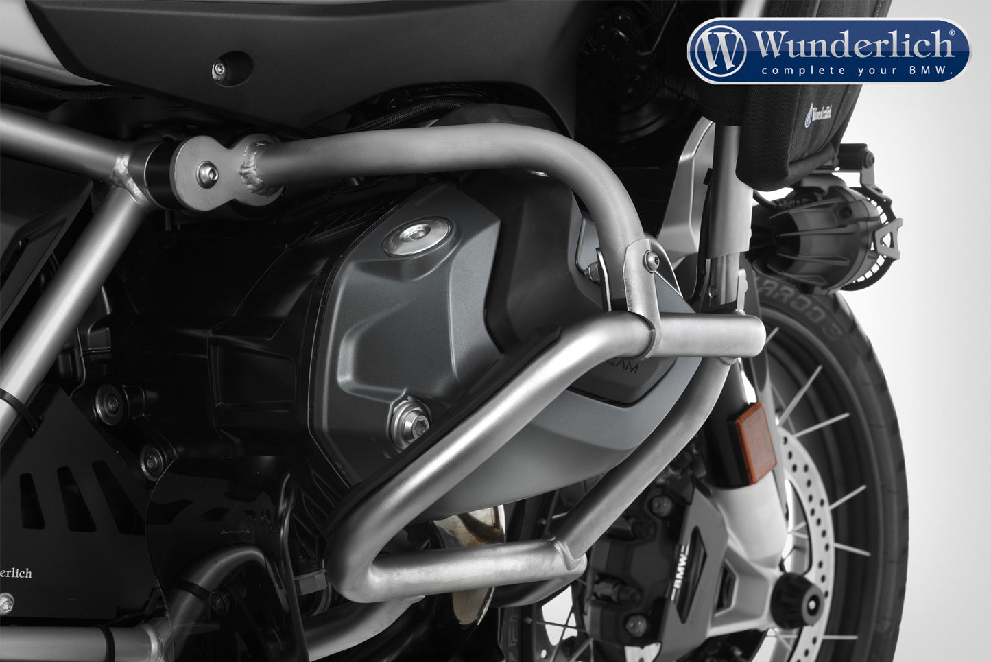 Wunderlich reinforcement bar for the original engine protection bar - stainless steel