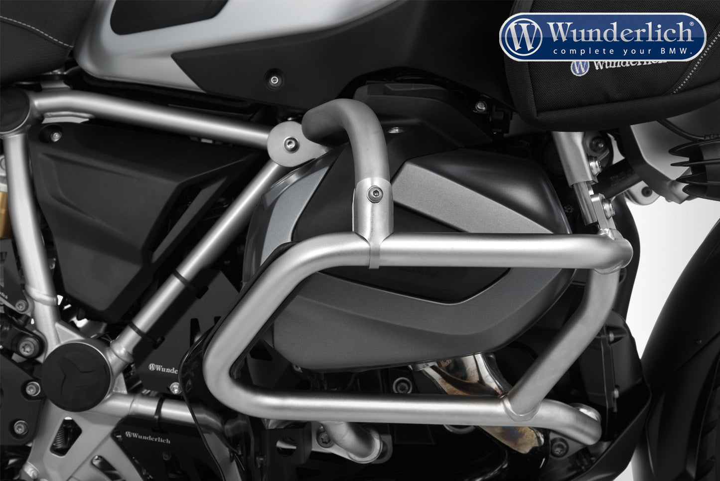 Wunderlich reinforcement bar for the original engine protection bar - stainless steel
