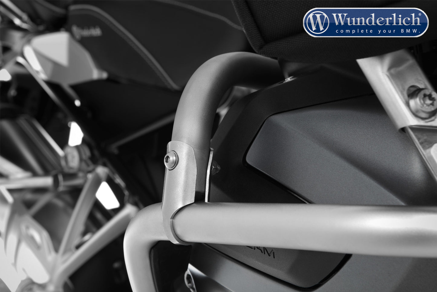 Wunderlich reinforcement bar for the original engine protection bar - stainless steel