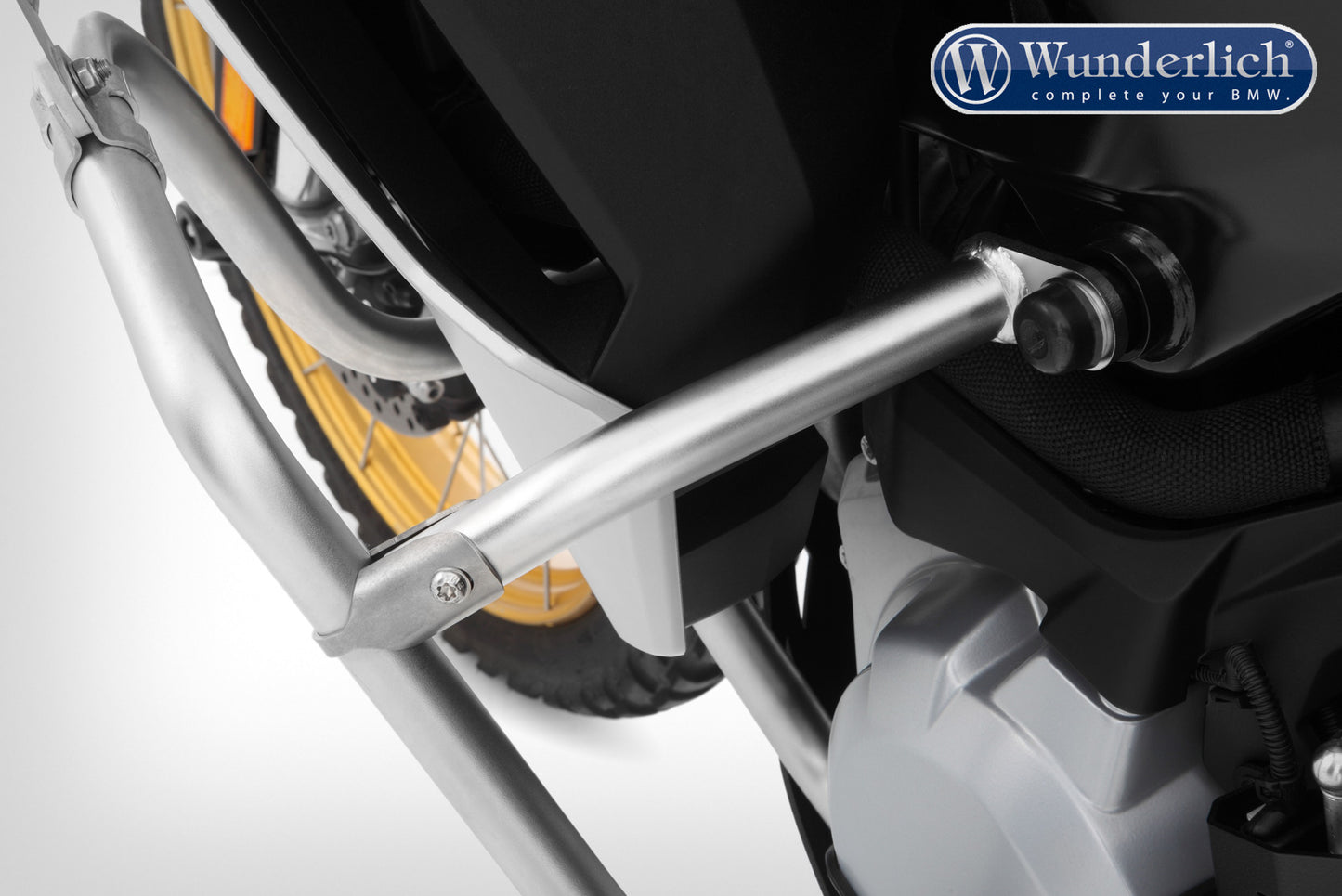 Wunderlich reinforcement bar for the original engine protection bar - stainless steel
