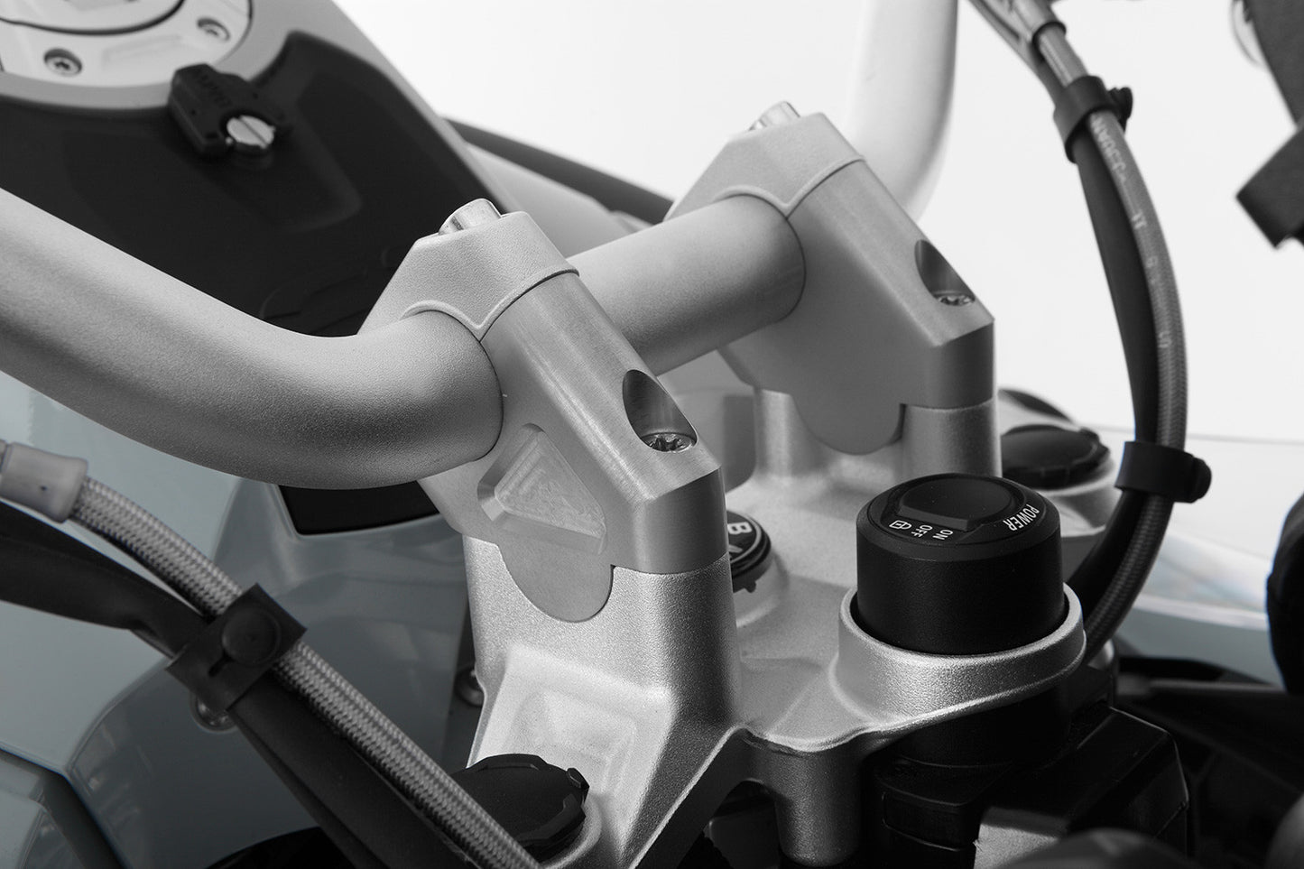 Wunderlich ERGO+ handlebar riser - 38mm - silver