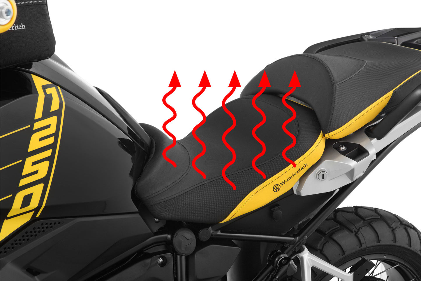 Wunderlich »AKTIVKOMFORT« rider seat - low with seat heating Smart Plug & Play - yellow | Edition 40 Years GS