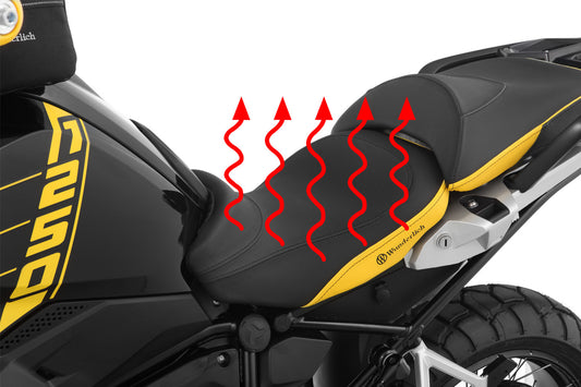 Wunderlich »AKTIVKOMFORT« rider seat - low with seat heating Smart Plug & Play - yellow | Edition 40 Years GS