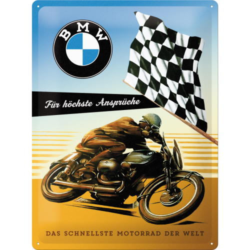 BMW Check Flag sign 30 x 40cm – Nostalgic-Art