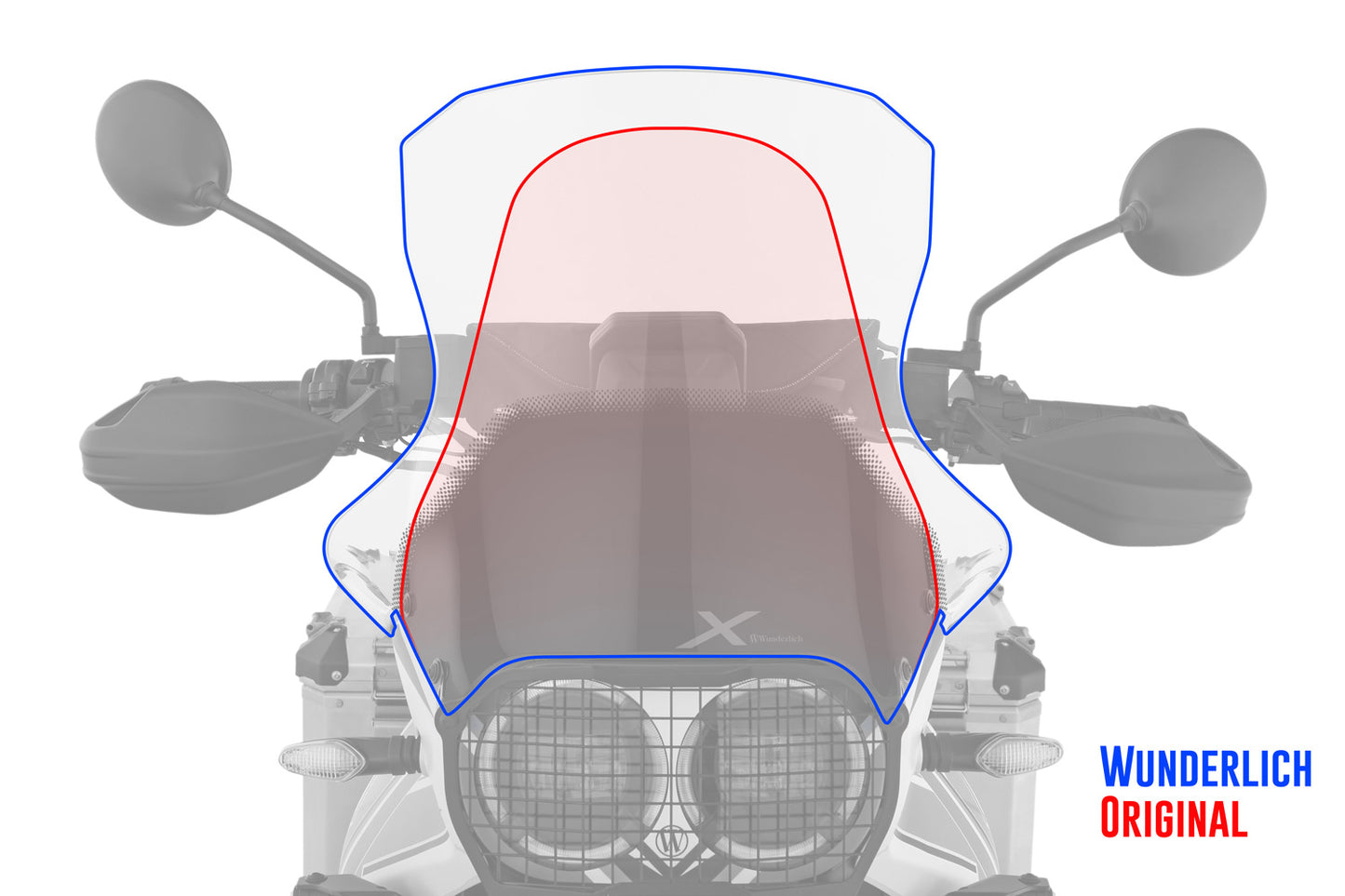 Wunderlich MARATHON windshield - For models with original enduro handguards - smoked grey