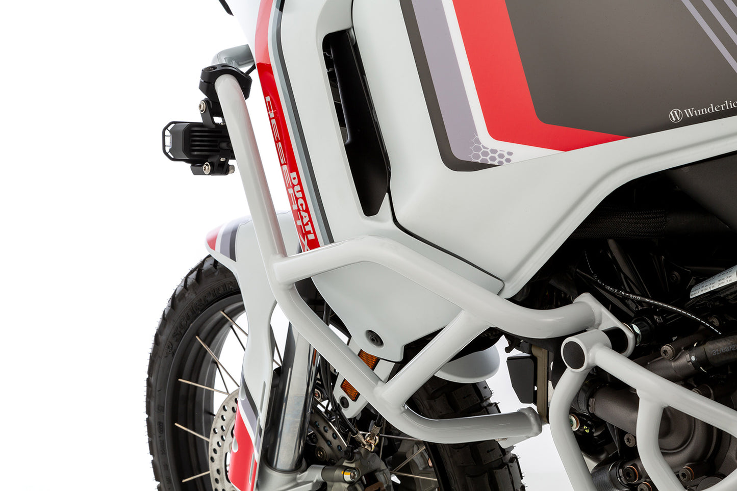 Wunderlich fairing protection bar - white - For models with Standard engine protection