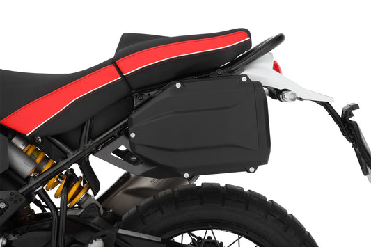 Tool box for models without a case carrier + codable lock DesertX (Rally) - For original Ducati keys - black