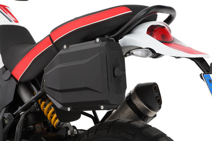 Tool box for models without a case carrier + codable lock DesertX (Rally) - For original Ducati keys - black