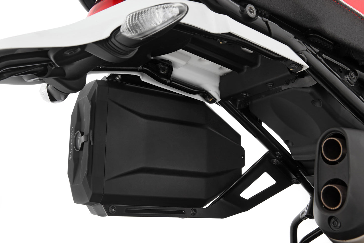 Tool box for models without a case carrier + codable lock DesertX (Rally) - For original Ducati keys - black