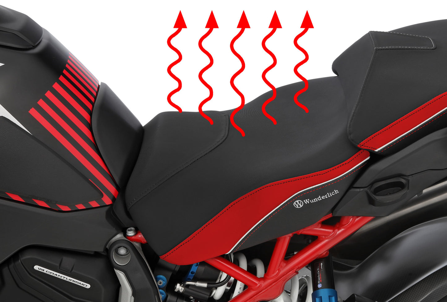 Rider Seat AKTIVKOMFORT with Heating Multistrada V4 - standard - black-red