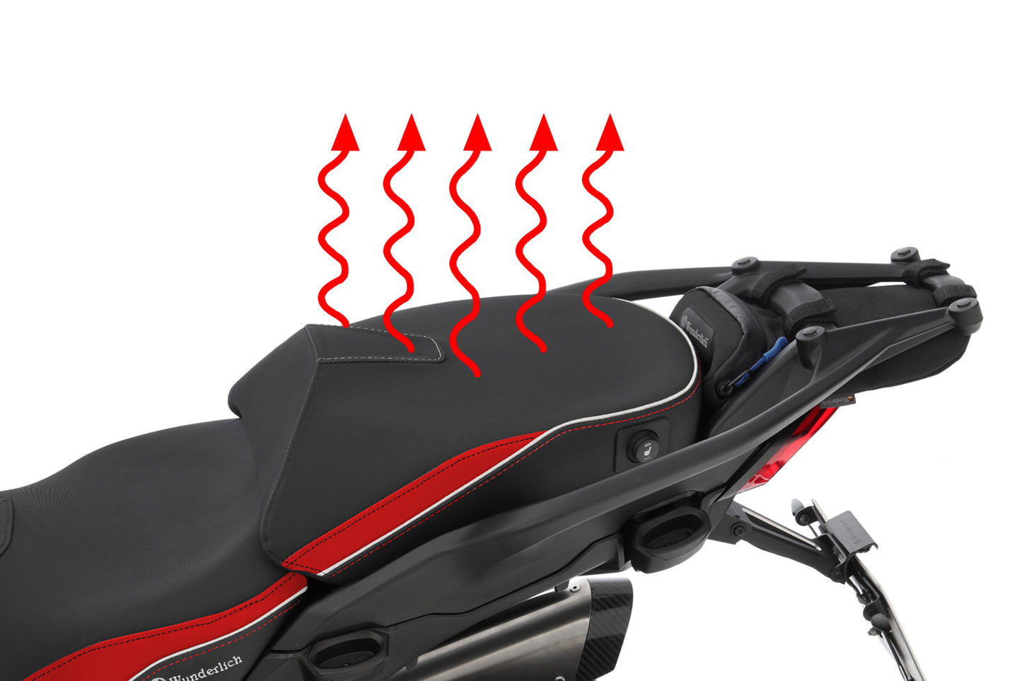 Passenger Seat AKTIVKOMFORT with Heating – Multistrada V4 - black-red