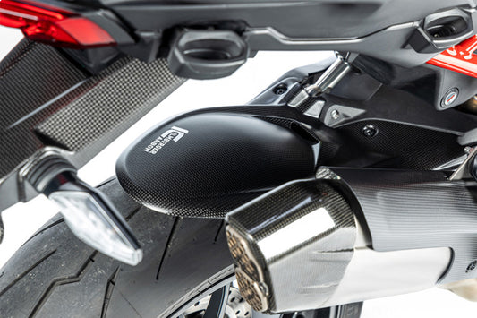 Ilmberger Mudguard with Brake Line Cover Multistrada V4 Pikes Peak - rear - carbon - matt