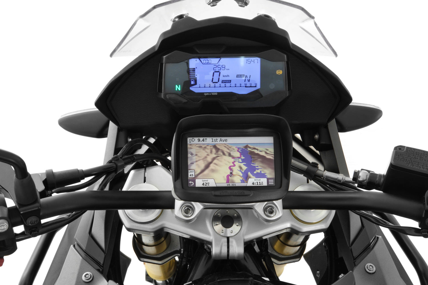 Wunderlich Device glare shield Garmin Zumo / BMW Navigator Street - black