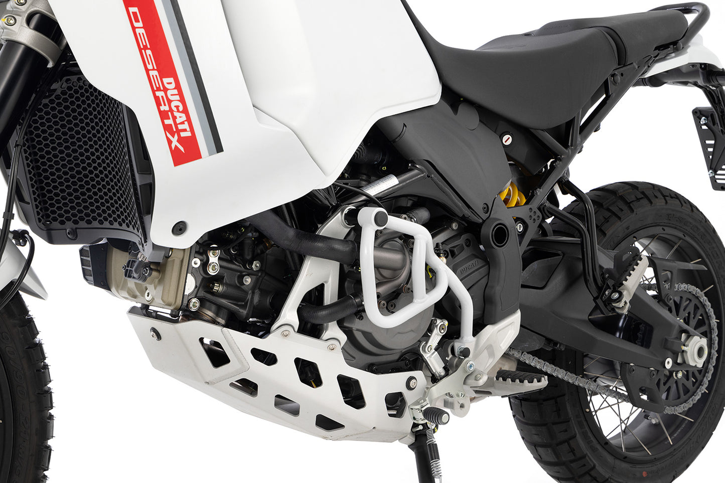 Wunderlich engine protection bar left - white - for installation without the fairing protection ba