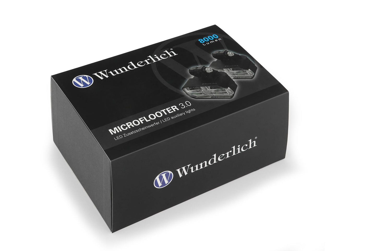 Wunderlich LED Auxillary headlight MICROFLOOTER 3.0 - black - for vehicle mounting
